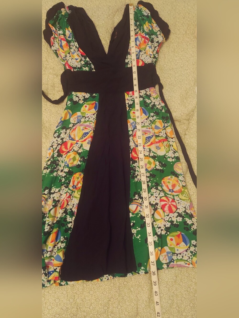 Trashy Diva Retro Vintage Style Green Kimono Obi Dress, 2 - Picture 13 of 14